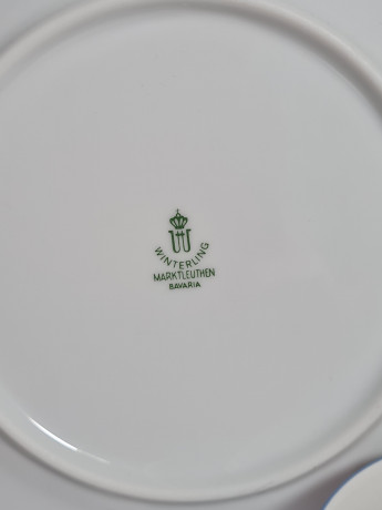 Чайное трио винтажное Winterling Marktleuthen Bavaria с розовыми и голубыми цветами, фарфор, Германия, 1970-80гг.