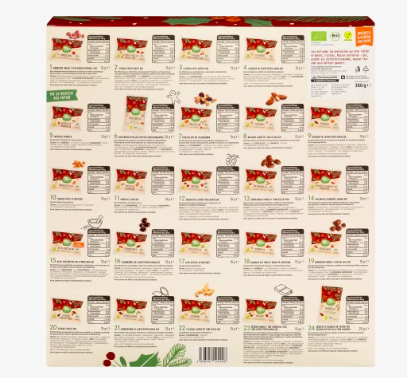  dmBio  veganer Adventskalender Веганский Адвент-календарь 2022 с 24 вкусными сюрпризами 