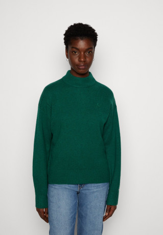 Tommy Hilfiger PUFF SLEEVE MOCK-NECK SWEATER Jumper prep green СВИТЕР С ПЛОСКИМ РУКАВОМ И ВЫРЕЗОМ Джемперы подготовка зеленый