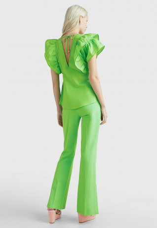 Tommy Hilfiger RUFFLED REGULAR FIT  Blouse spring lime Блуза REGULAR FIT С РЯБЯМИ весенняя известь
