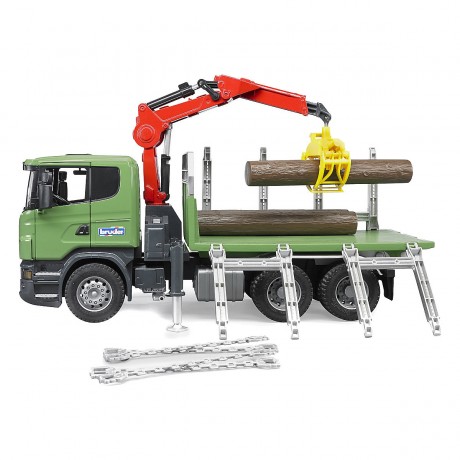 Bruder BRUDER 03524 Scania R-Serie Holztransport LKW mit Ladekran 1:16 Лесовоз BRUDER 03524 Scania R-Series с краном-манипулятором 1:16