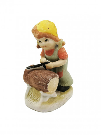 Статуэтка винтажная Im Stil Goebel "Девочка с пилой", фарфор, 13 х 8 см, Германия, 1960-70гг.