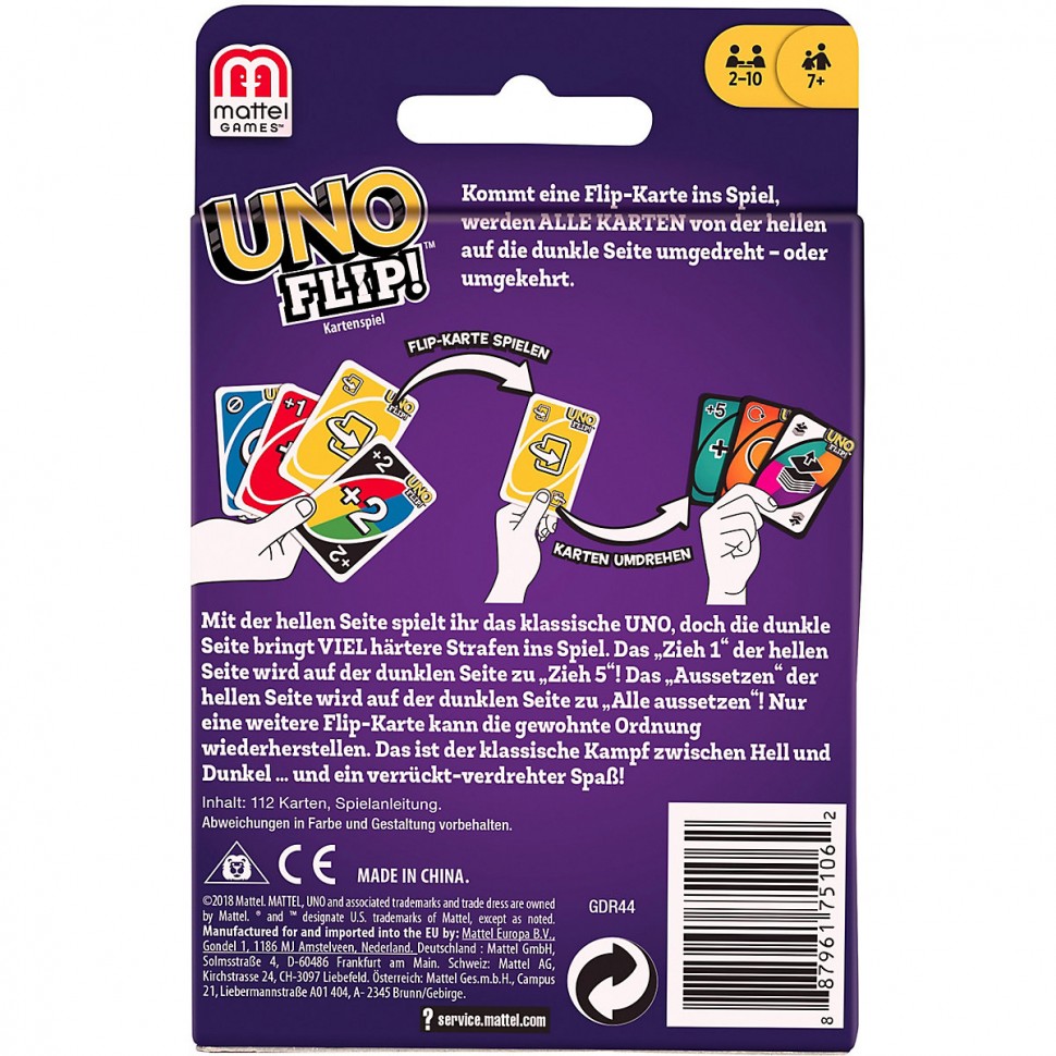 Купить Mattel Mattel Games UNO Flip Mattel Games УНО Флип в  интернет-магазине Diskontshop.eu Германия всего за 2 085 руб. в