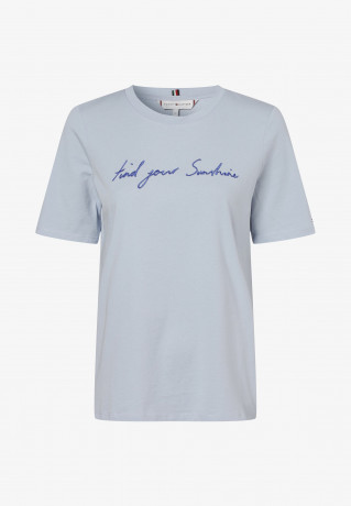 Tommy Hilfiger Print T-shirt hellblau футболка с принтом Светло-синий