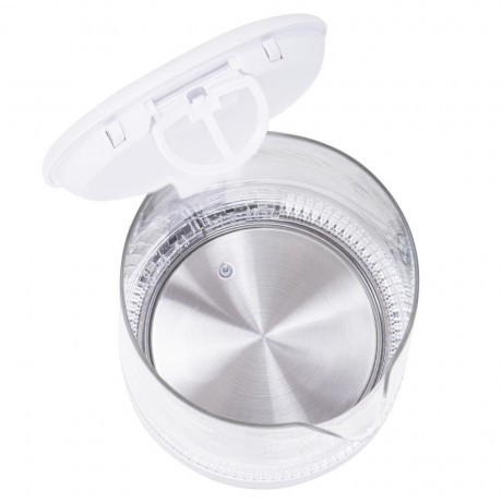 Mesko Mesko Wasserkocher MS 1301W 1,7 Liter, Glaskessel mit LED-Beleuchtung Edelstahl/Weiss Чайник Mesko MS 1301W 1,7 л, стеклянный чайник со светодиодной подсветкой нержавеющая сталь/белый