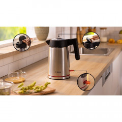 BOSCH BOSCH Wasserkocher TWK6M480, 1,7 Liter 2400W Edelstahl Tassenanzeige Wasserstandsanzeige  Чайник BOSCH TWK6M480, 1,7 л, 2400 Вт, чашка из нержавеющей стали, индикатор уровня воды