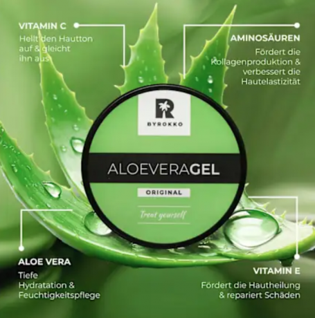 Byrokko After Sun Gel mit Aloe Vera, Гель увлажняющий после загара с алоэ вера, 200 мл