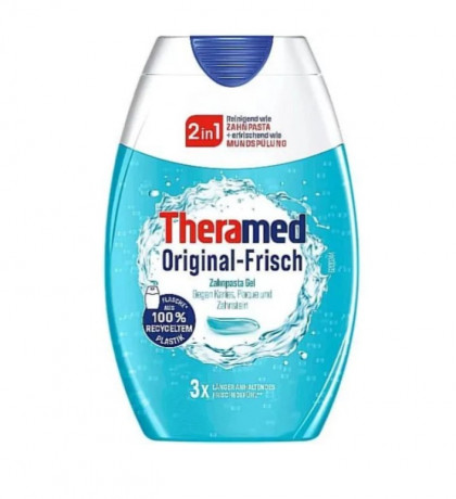 Theramed Original Frisch 2in1, 75ml x 5st, зубная паста гель 2 в 1, зубная паста и ополаскиватель для защиты от кариеса и свежего дыхания, длительная свежесть, 75мл x 5шт