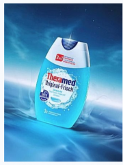 Theramed Original Frisch 2in1, 75ml x 5st, зубная паста гель 2 в 1, зубная паста и ополаскиватель для защиты от кариеса и свежего дыхания, длительная свежесть, 75мл x 5шт 