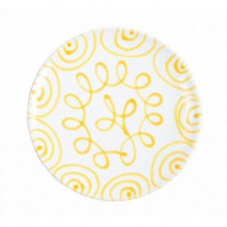 Gmundner Keramik Gmundner Keramik Gelbgeflammt Speiseteller Cup d: 25 cm / h: 2,8 cm Gmundner керамическая желтая чашка с пламенем для обеденной тарелки d: 25 см / высота: 2,8 см