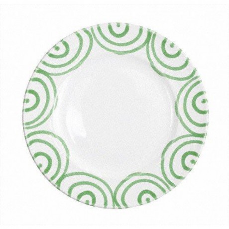 Gmundner Keramik Gmundner Keramik Grungeflammt Dessertteller / Fruhstucksteller Gourmet d: 22 cm / h: 2,2 cm Керамическая десертная тарелка Gmundner с зеленым пламенем / тарелка для завтрака для гурманов d: 22 см / высота: 2,2 см