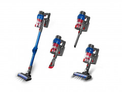 SWISS PRO+ SWISS PRO+ Akku-Bodenstaubsauger Flexibler Staubsauger Beutellos 250W LED Holzboden Teppiche Tierhaare, 250,00 W  SWISS PRO+ Беспроводной пылесос с канистрой Гибкий пылесос без мешка 250 Вт со светодиодной подсветкой Деревянные напольные ковры 