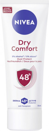 NIVEA Dry Comfort Anti-Transpirant Creme, 75 ml, Нивеа Дезодорант антиперспирант крем, 0% спирта, 48ч защита от пота, 75 мл
