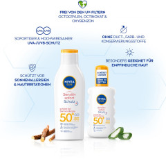 NIVEA SUN Sensitiv Sofort-Schutz Sonnenspray LSF 50+, 200 ml, Нивеа Солнцезащитный спрей для чувствительной кожи, SPF 50+, мгновенная защита, водостойкий, 200 мл