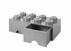 LEGO Aufbewahrungsbox grey, LEGO ящик для хранения с выдвижными отсеками (Дания), 50 х 25 х 18 см, серый, органайзер в виде конструктора, прочный пластик, для игрушек и вещей