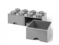 LEGO Aufbewahrungsbox grey, LEGO ящик для хранения с выдвижными отсеками (Дания), 50 х 25 х 18 см, серый, органайзер в виде конструктора, прочный пластик, для игрушек и вещей