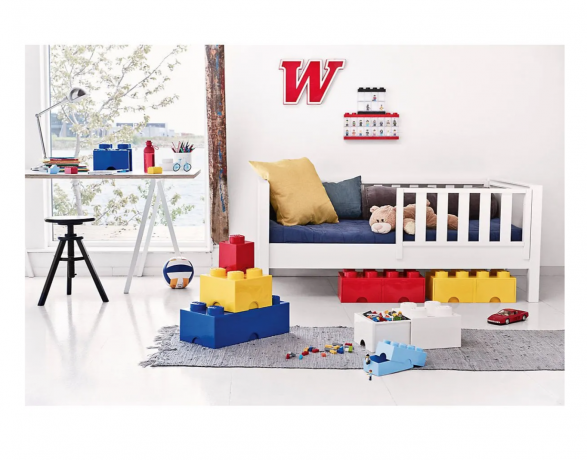 LEGO Aufbewahrungsbox grey, LEGO ящик для хранения с выдвижными отсеками (Дания), 50 х 25 х 18 см, серый, органайзер в виде конструктора, прочный пластик, для игрушек и вещей
