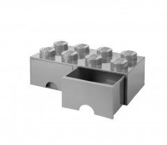 LEGO Aufbewahrungsbox grey, LEGO ящик для хранения с выдвижными отсеками (Дания), 50 х 25 х 18 см, серый, органайзер в виде конструктора, прочный пластик, для игрушек и вещей