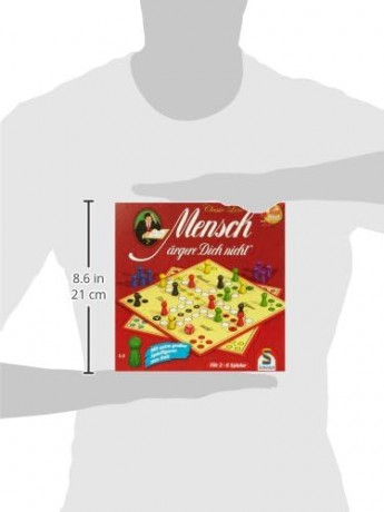 Schmidt Spiele 49330 Classic Line Mensch argere Dich, Настольная игра Не сердись (Германия) 49330, большие деревянные фишки, от 2 до 6 игроков, от 6 лет