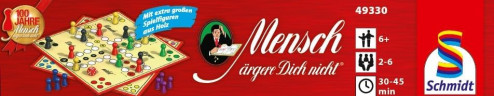 Schmidt Spiele 49330 Classic Line Mensch argere Dich, Настольная игра Не сердись (Германия) 49330, большие деревянные фишки, от 2 до 6 игроков, от 6 лет