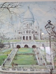 Georges B. Картина в раме &quot;Парижский собор&quot;, 41.5см x 32см, 1970-80гг.