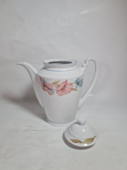 Набор для чая винтажный Winterling Marktleuthen Bavaria с розовыми и голубыми цветами, чайник, молочник, сахарница, фарфор, Германия, 1970-80гг.