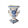 Delft Blau Holland Ваза с двумя ручками и цветочным рисунком в синих тонах, дельфтский фарфор, 18,5см x 11см, Голландия, 1960-70гг.