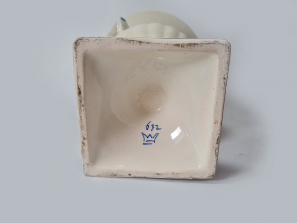 Delft Blau Holland Ваза с двумя ручками и цветочным рисунком в синих тонах, дельфтский фарфор, 18,5см x 11см, Голландия, 1960-70гг.