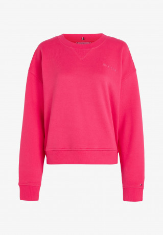 Tommy Hilfiger LOGO EMBROIDERY TERRY Sweatshirt bright cerise pink LOGO EMBROIDERY TERRY Толстовка ярко-вишнево-розовый