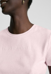 Tommy Hilfiger SIGNATURE FROSTED LOGO Print T-shirt classic pink heather SIGNATURE FROSTED LOGO Футболка с принтом классический розовый вереск