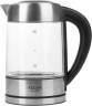 JUNG JUNG Wasserkocher ADLER AD1247, Wasserkocher Glas mit Temperatureinstellung Digital, 1.7 l, 2200 W, Glas mit Edelstahl, LED Beleuchtung  LCD Display, 360° Basis Kettle  Чайник JUNG ADLER AD1247, стеклянный чайник с цифровой регулировкой температуры, 