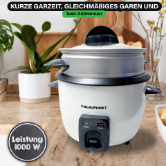 Blaupunkt Blaupunkt Reiskocher MEN694 Reiskocher Gross Reisgarer 2,8 L, 3in1 Multikocher elektrisch, 1000,00 W, Dampfgarer, Cooker, Steamer, Dampfer, Risottokocher, Gemusegarer  Рисоварка Blaupunkt MEN694 рисоварка большая 2,8 л, мультиварка 3-в-1 электри