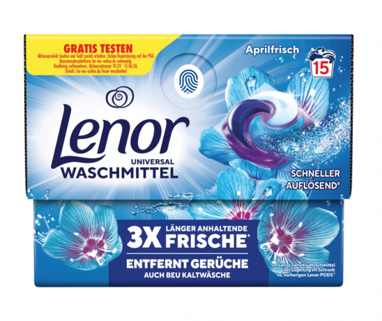 Lenor Lenor Aprilfrisch Universal pods Капсулы для стирки универсальные с ароматом Альпийской свежести 15 шт