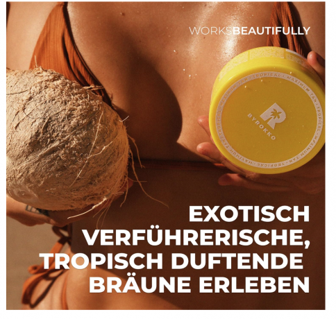 Byrokko Braunungsbeschleuniger Creme tropical shine brown, Крем-ускоритель загара «Тропический блеск», 190 г