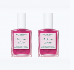 Manucurist Active Glow  Blueberry 2st Уходовый лак для ногтей с эффектом сияния и укрепления, 15 мл x 2шт