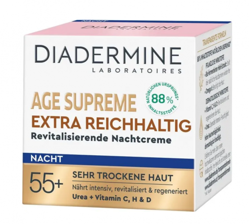 DIADERMINE Age Supreme 55+ Tagescreme 50 ml + Nachtcreme 50ml, Набор кремов для лица 2 шт х 50 мл Diadermine Age Supreme 55+, дневной + ночной, питательные и восстанавливающие кремы для очень сухой и зрелой кожи, лифтинг и увлажнение