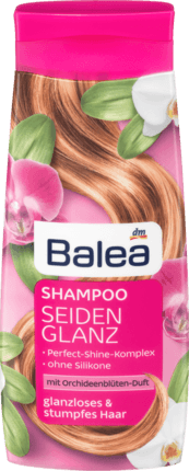 Balea (Балеа) Shampoo Seidenglanz Шампунь с экстрактом Орхидеи для Сияния и Блеска тусклых и безжизненных Волос с провитамином В3 и В5, 300 мл