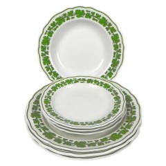 Meissen Meissen  'Neuer Ausschnitt - Voller gruner Weinkranz weisser Rand' Teller 9-tlg. Meissen &quot;New Cut - Полный зеленый винный венок с белым краем&quot; Тарелка 9 предм.