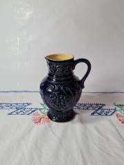 DDR Wine Керамический кувшин синий &quot;Гроздь винограда&quot;, 20см х 15 см, 1970-80гг.