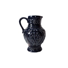 DDR Wine Керамический кувшин синий &quot;Гроздь винограда&quot;, 20см х 15 см, 1970-80гг.