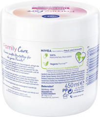 NIVEA Family Care Creme, 450 ml, Нивеа Семейный увлажняющий крем, подсолнечное масло, веганская формула, 450 мл