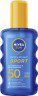 NIVEA SUN UV Dry Protect Sport Transparentes Spray LSF 50, 200 ml, Нивеа Солнцезащитный спрей спортивный, SPF 50, прозрачный, сухое покрытие, водостойкий, 200 мл