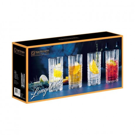 Nachtmann Nachtmann Square Longdrink Glas Set 4-tlg. 445 ml / h: 15,1 cm / d: 7,7 cm Набор стаканов для длинных напитков Nachtmann Square из 4 предм. 445 мл/ч: 15,1 см/д: 7,7 см
