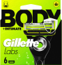 GILLETTE Rasierklingen, Labs Body & Intimate, 6 St, Джилетт Сменные кассеты Labs Body & Intimate для тела и интимных зон, 6 шт.