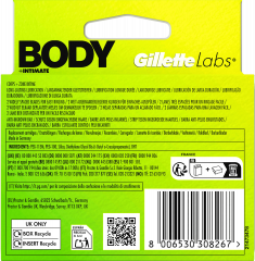 GILLETTE Rasierklingen, Labs Body & Intimate, 6 St, Джилетт Сменные кассеты Labs Body & Intimate для тела и интимных зон, 6 шт.