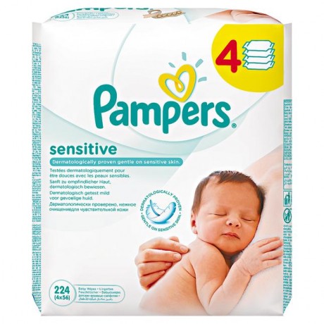 Pampers Sensitive Feuchttucher Multipack 224 Stuck, Памперс сенситив Салфетки влажные для чувствительной кожи 224шт