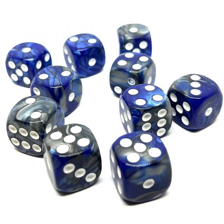 dice4friends 10-tlg. D6 Wurfelset Two Toned: Blue\/Black 10 шт. Набор игральных костей D6
