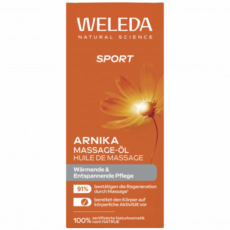 WELEDA ARNIKA Massage-Oel, 200 ml, Массажное масло с арникой для мягкости кожи и ухода до и после спорта, 200 мл