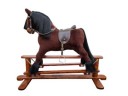 Erst-Holz Klassisches braunes Schaukelpferd mit Wippgestell Классическая коричневая лошадка-качалка с качелями