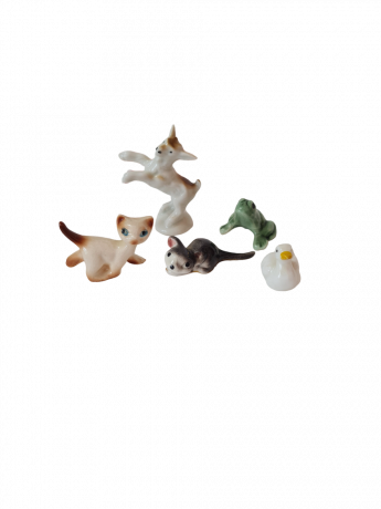 Набор Фарфоровых фигурок животных, 5 шт., 4см х 5 см, 1970-80гг.